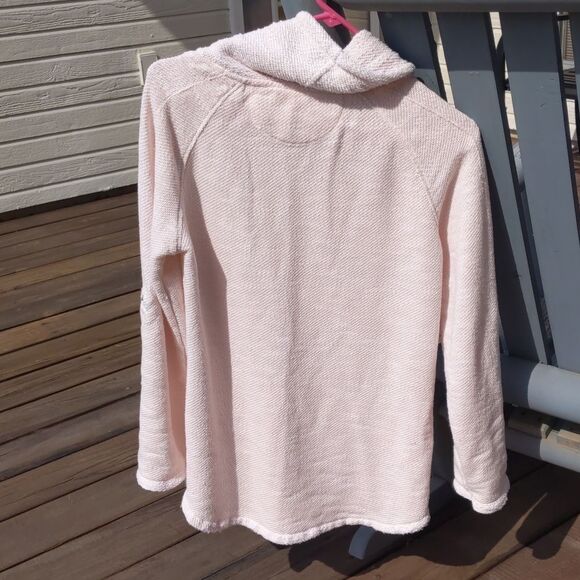 KENSIE Pink Expanded Tie Neck Adjustable Sleeve Slub Nubby Knit Size Small - Picture 6 of 8